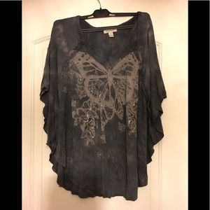 Boston Proper Butterfly Print Shirt